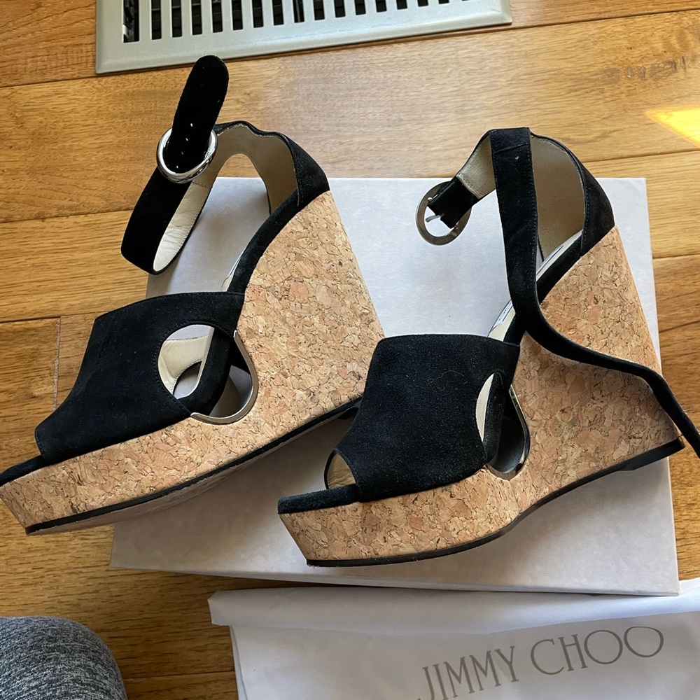 Jimmy Choo Neyo 120 black wedges